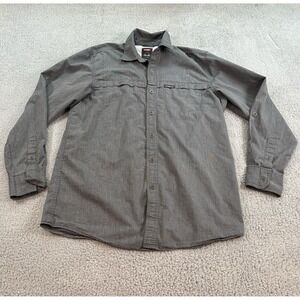 Wrangler Shirt Mens Medium Gray Long Sleeve Button Up Regular Fit Western
